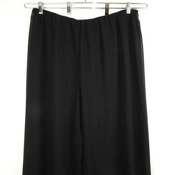 Alex Evenings Wide Leg Pants Women's Plus Size 3X Black Chiffon Dressy Flowy - Picture 2 of 11